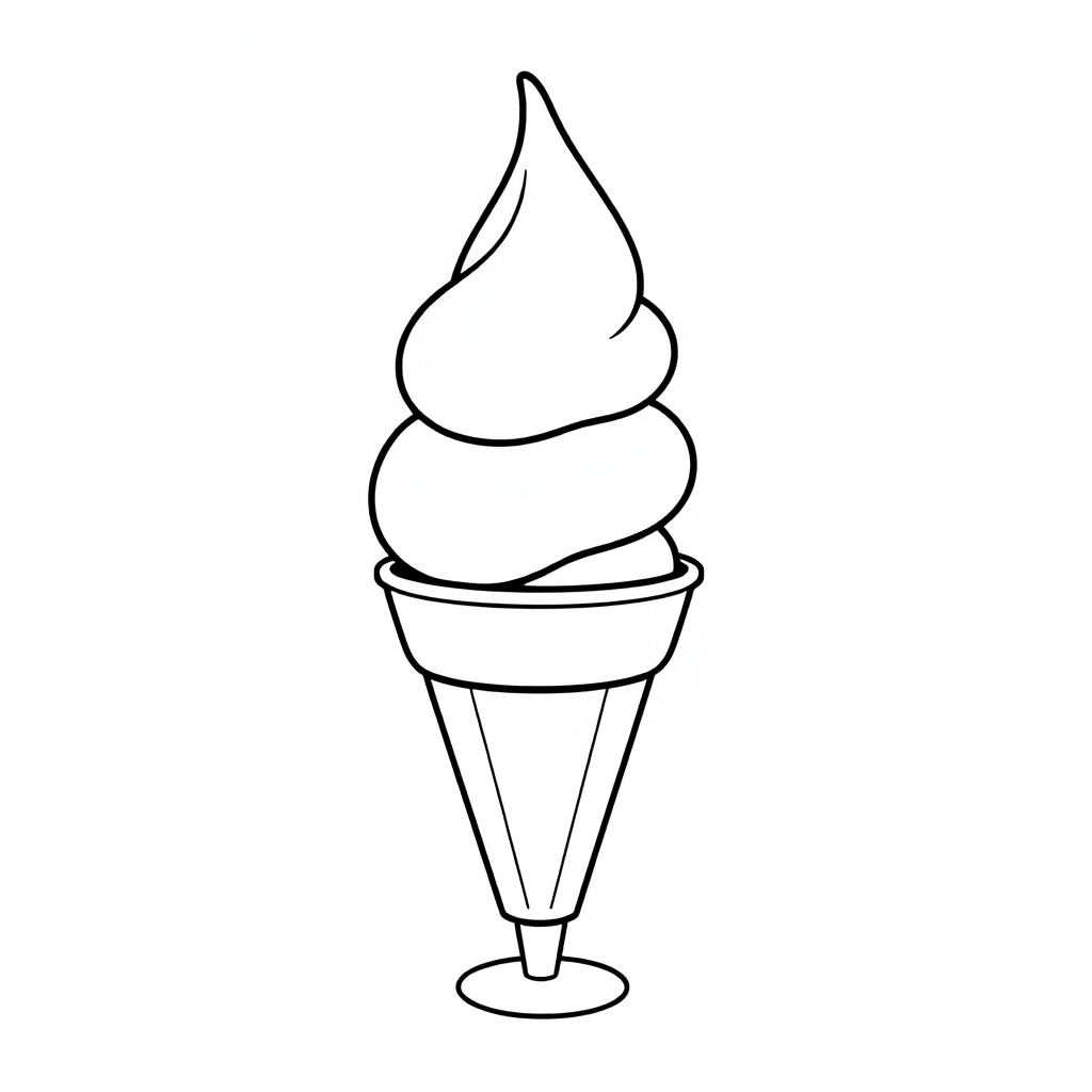 Ice Cream i n cartoon outlines style صفحات التلوين