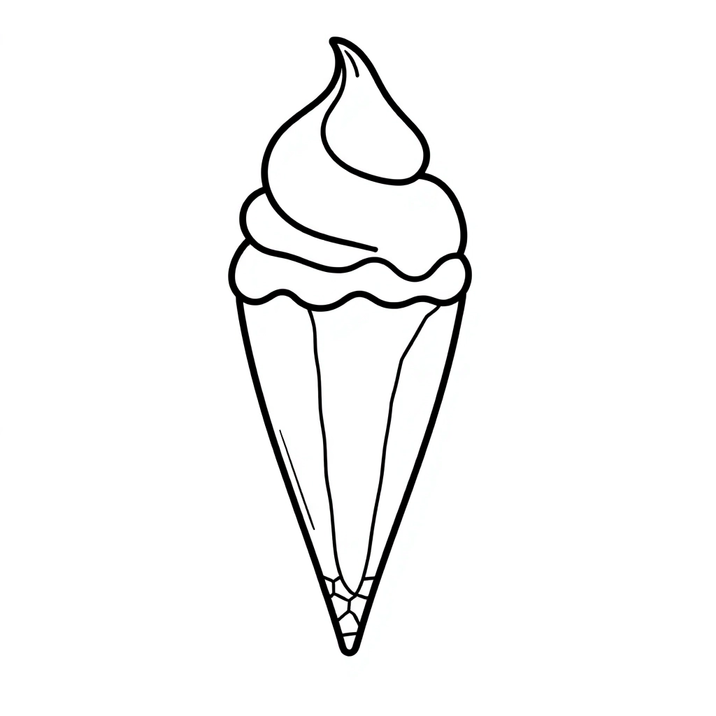 Ice Cream i n cartoon outlines style صفحات التلوين