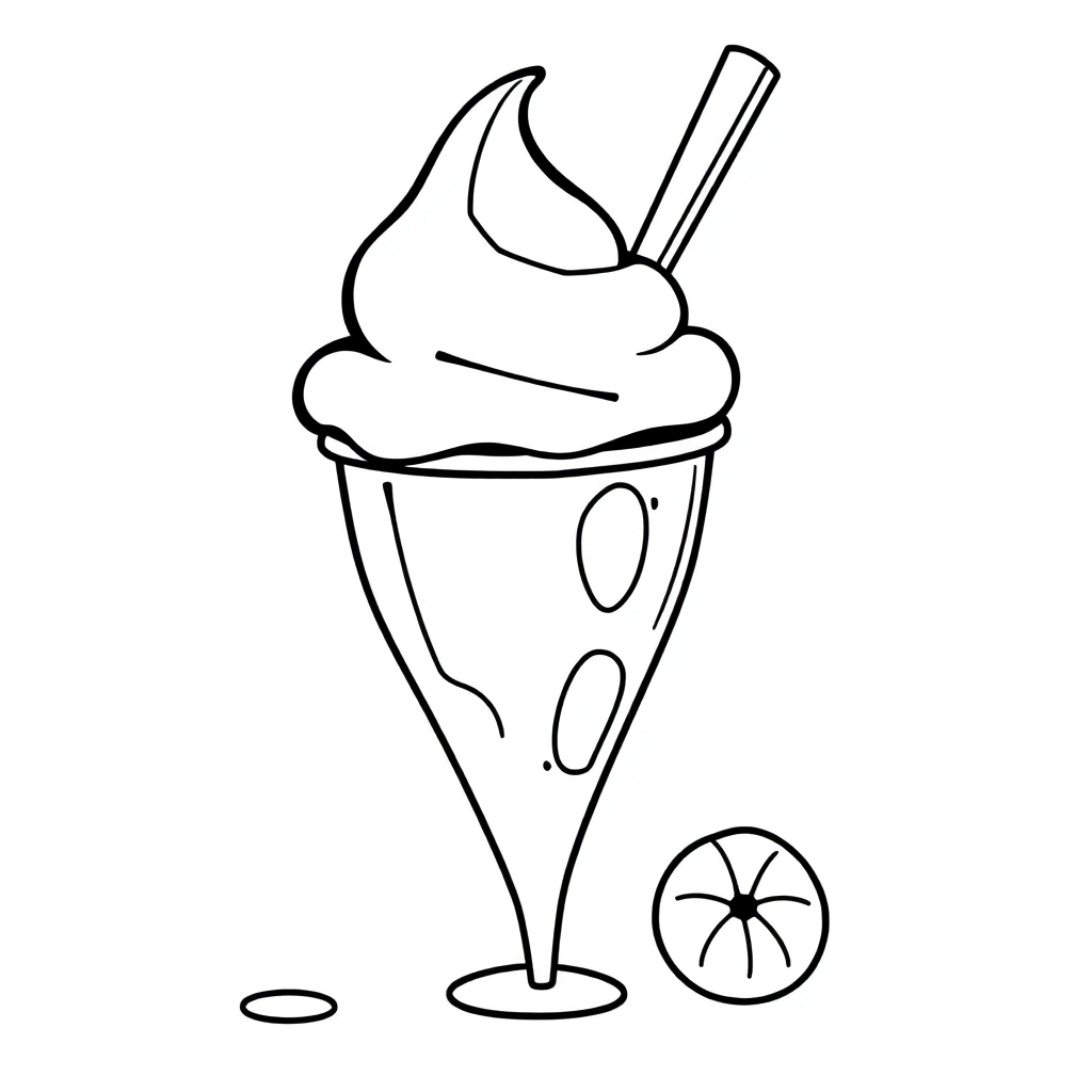 Ice Cream in cartoon صفحات التلوين