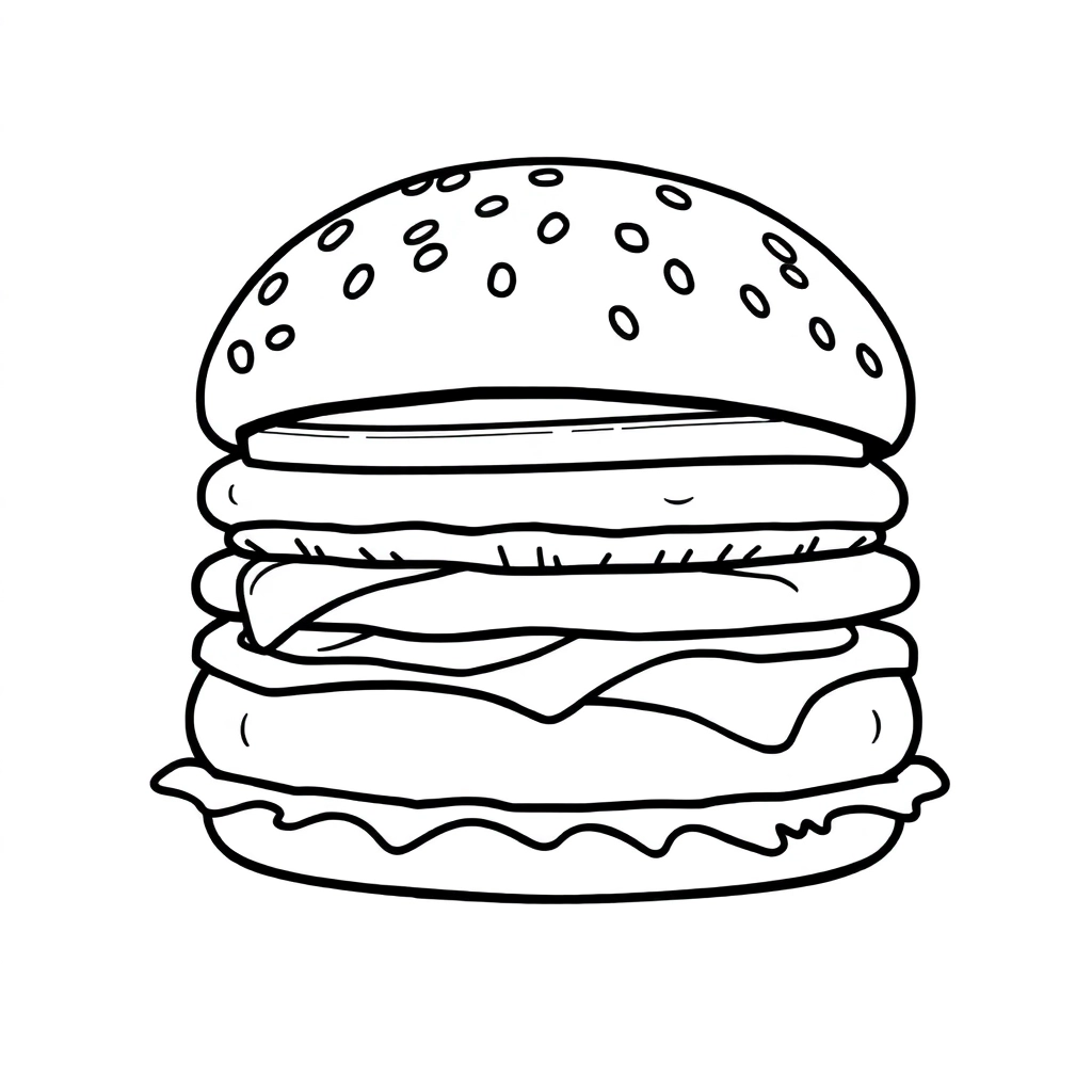 3layer hamburger صفحات التلوين