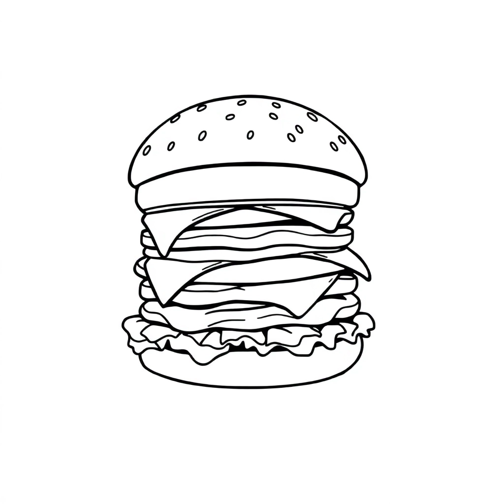 3 layer hamburger صفحات التلوين