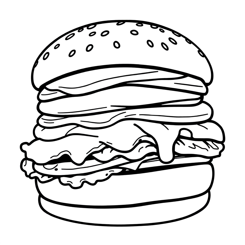 simple hamburger صفحات التلوين