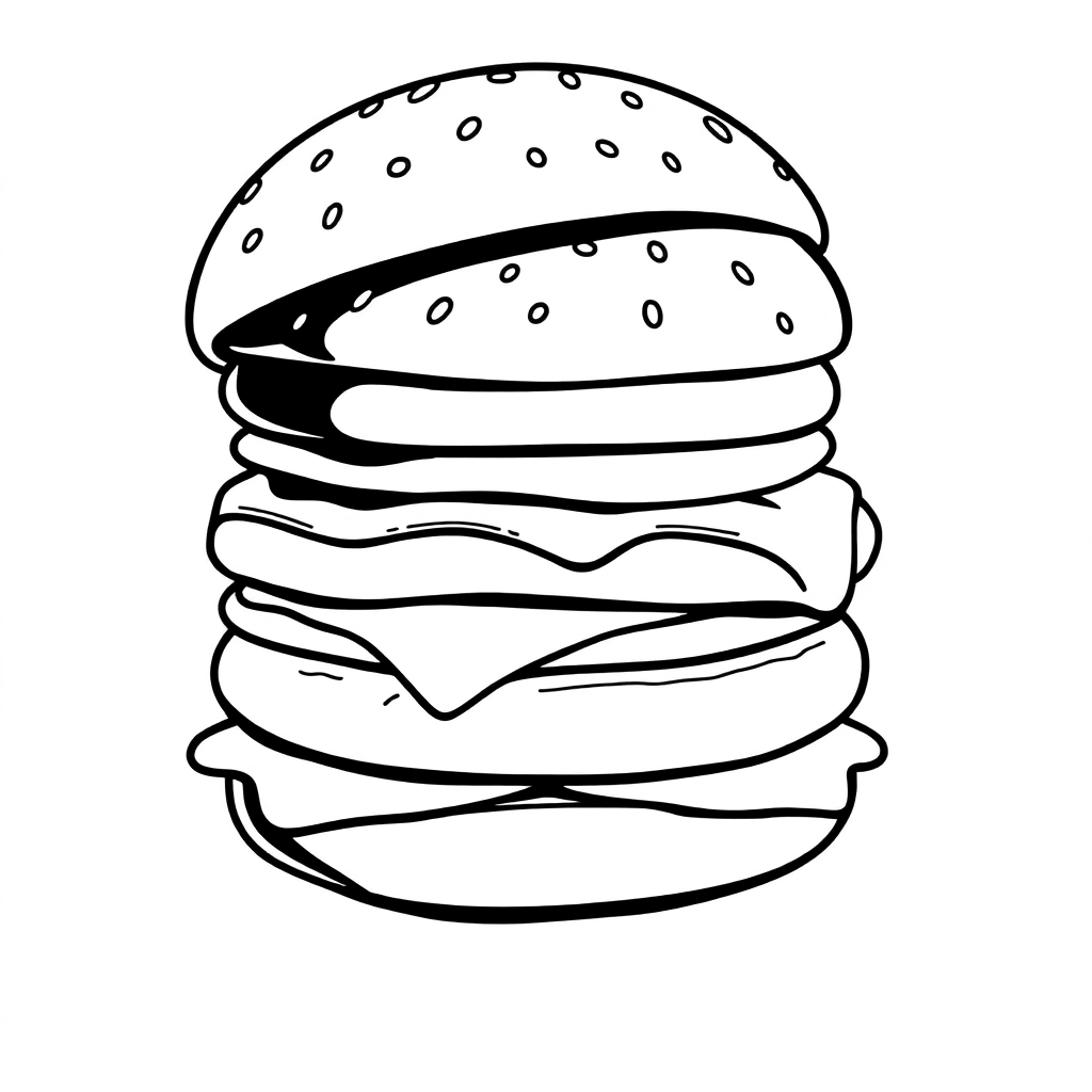 simple hamburger صفحات التلوين