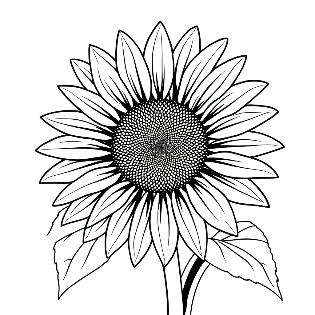 sunflower  Páginas para Colorear