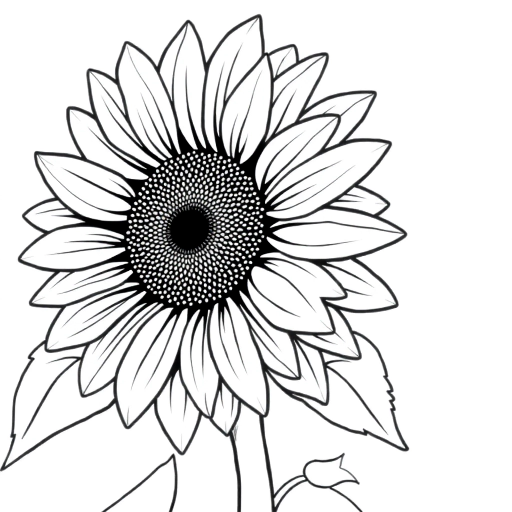 sunflower  Páginas para Colorear