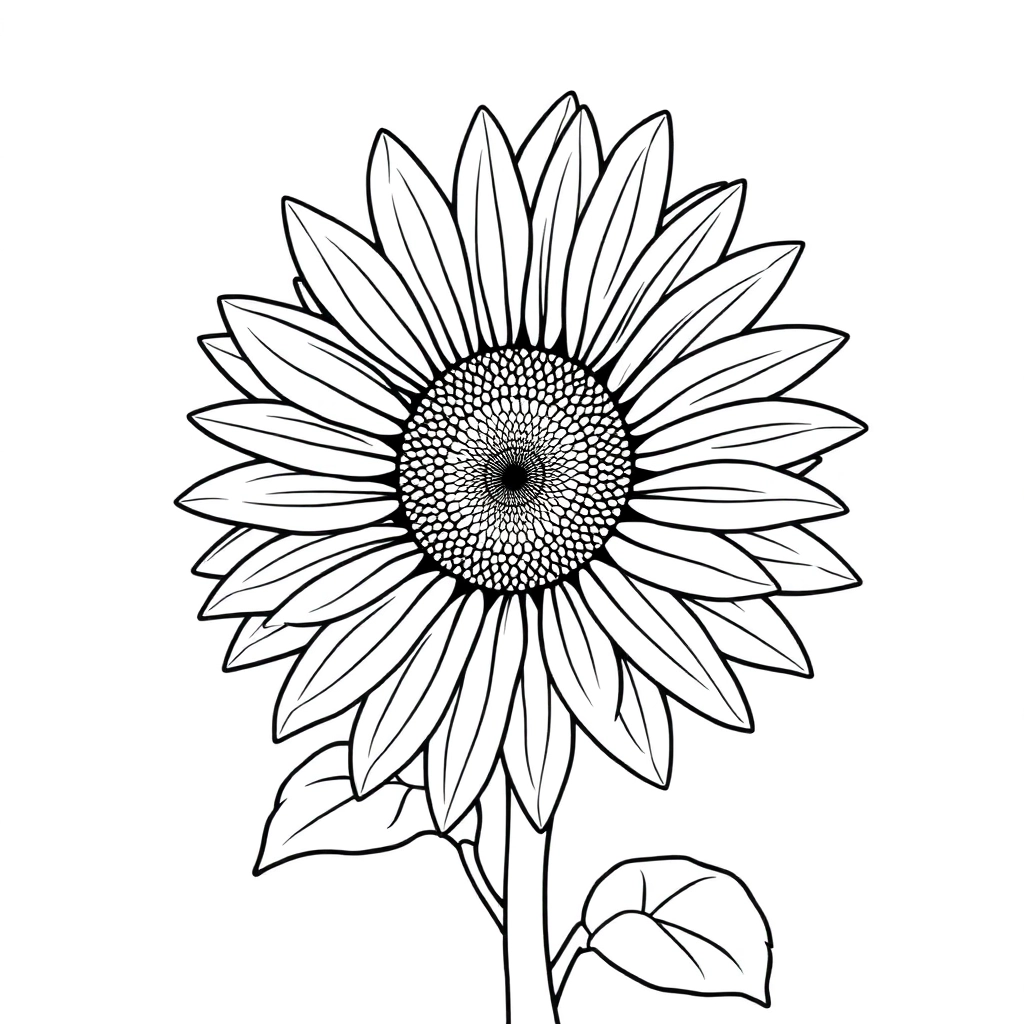 sunflower  Páginas para Colorear
