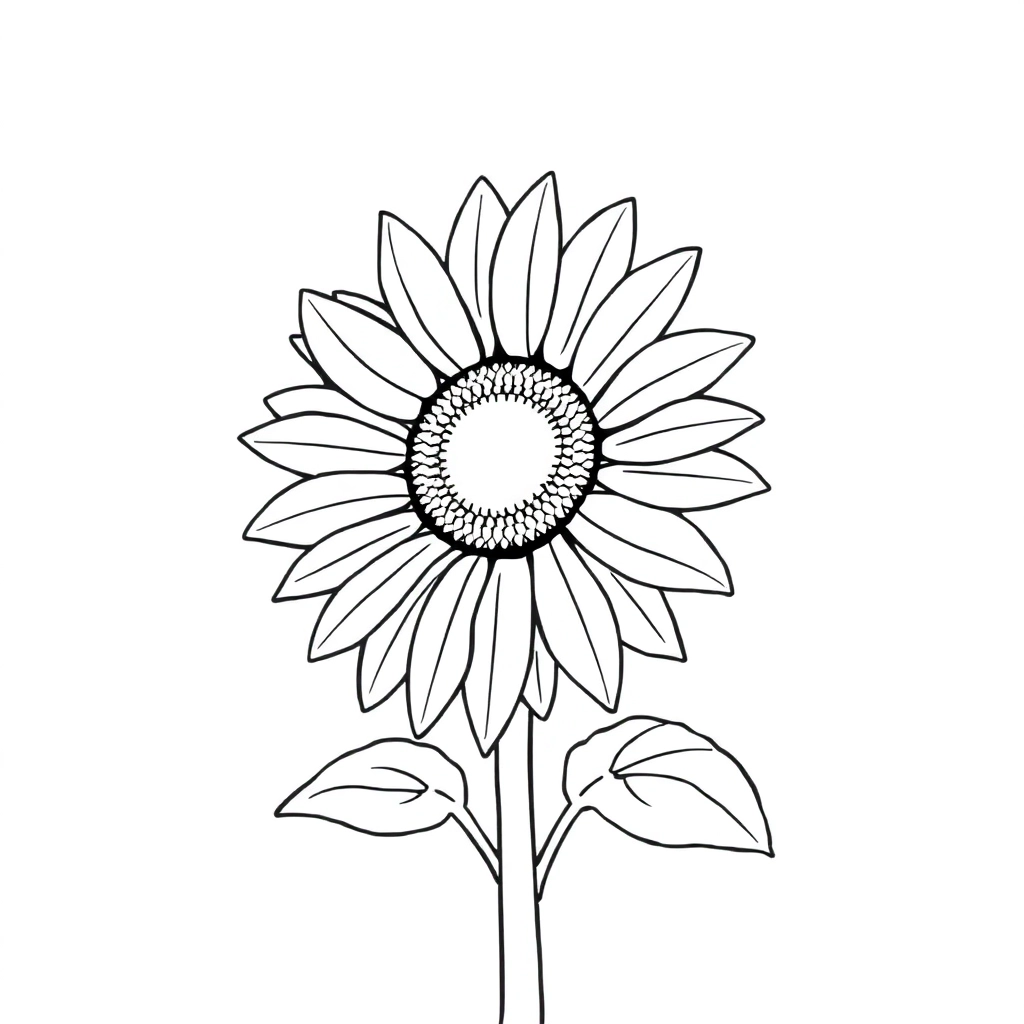 sunflower  Páginas para Colorear