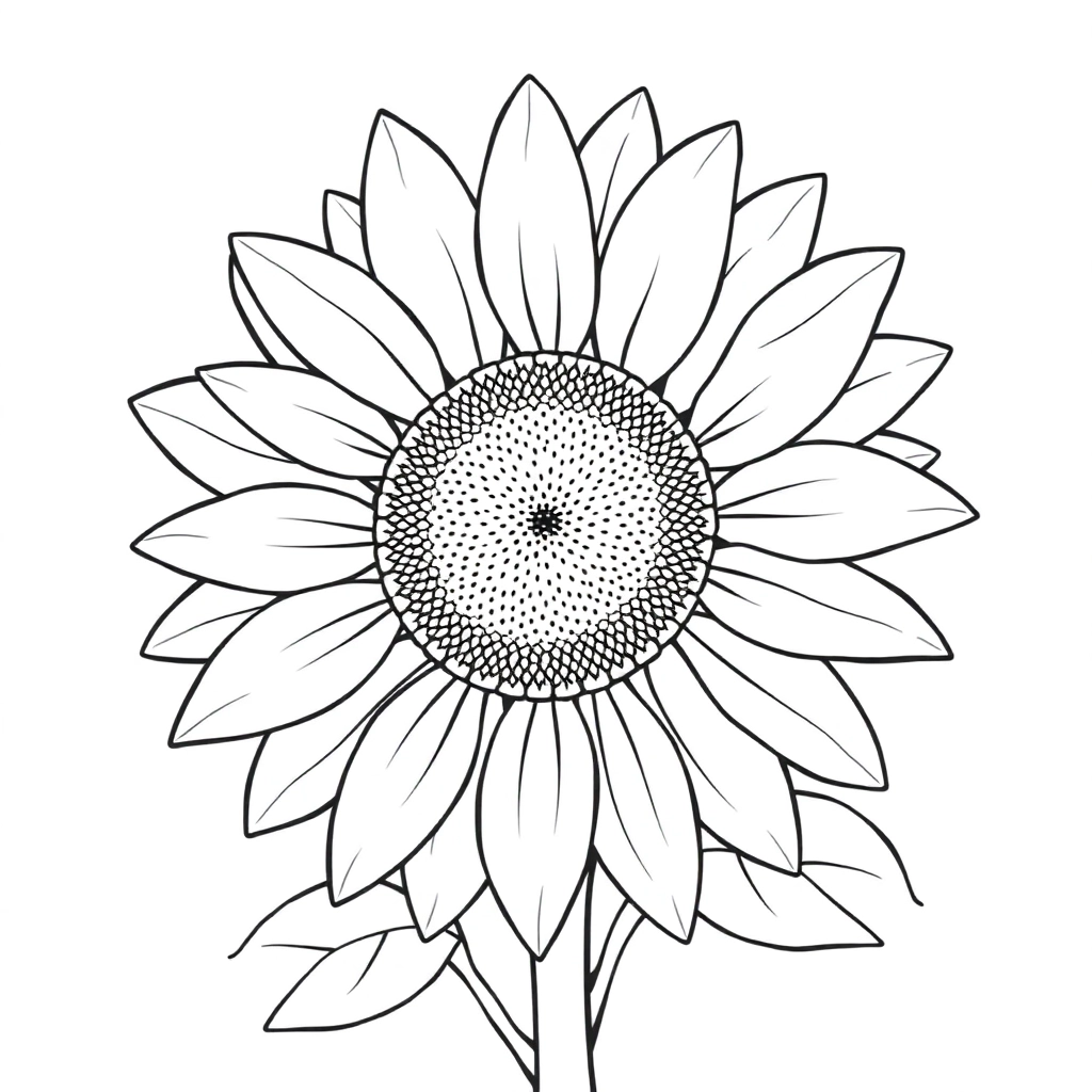 sunflower Páginas para Colorear