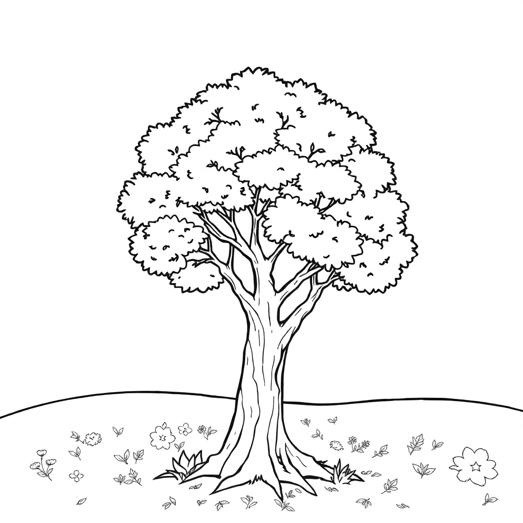Tree with less branch Coloring Pages