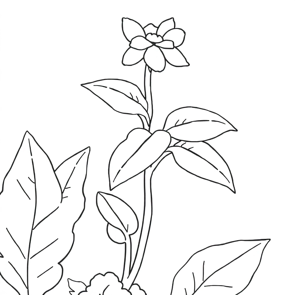 Chinese style plant illustration صفحات التلوين