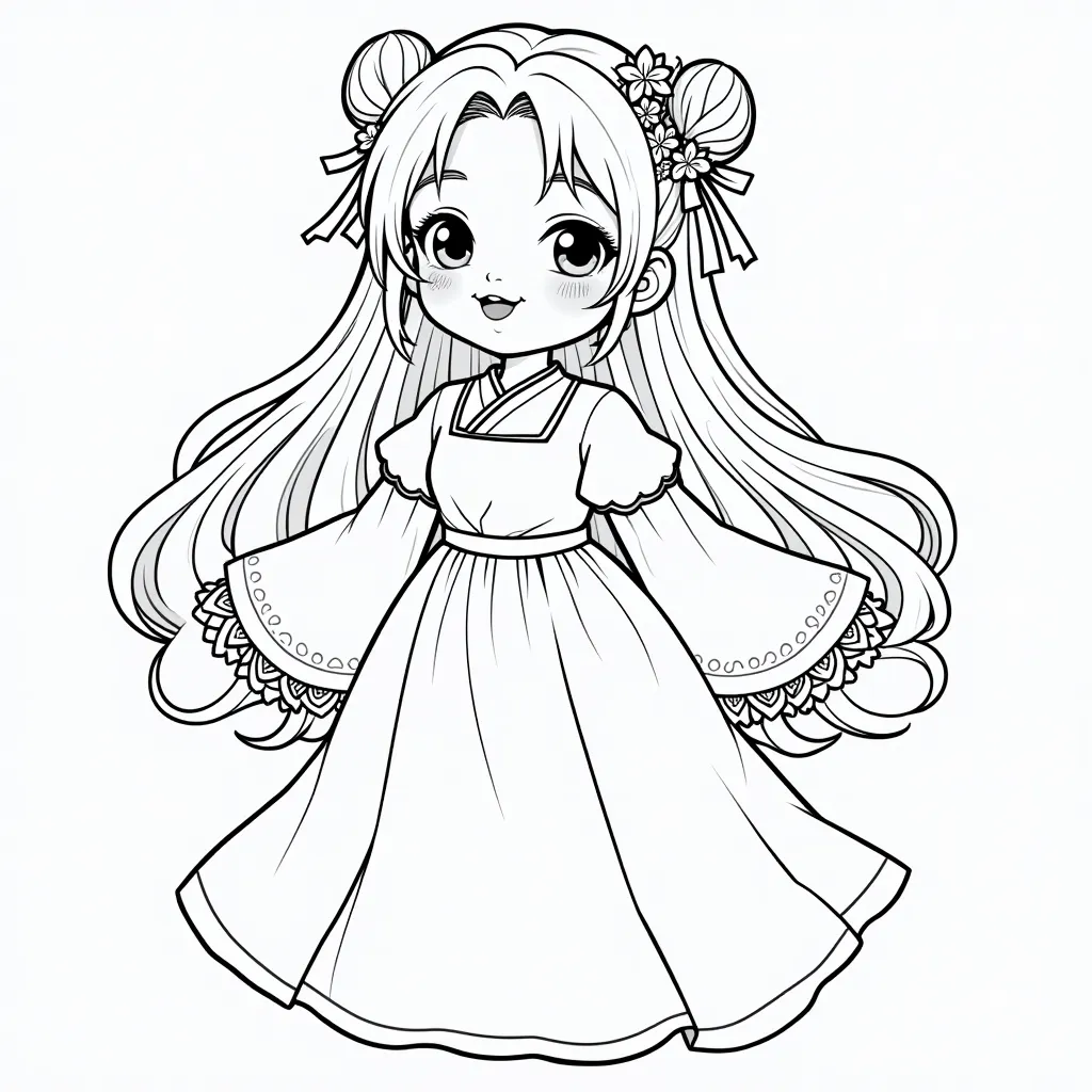 漂亮的陕北女孩马晓航 coloring pages