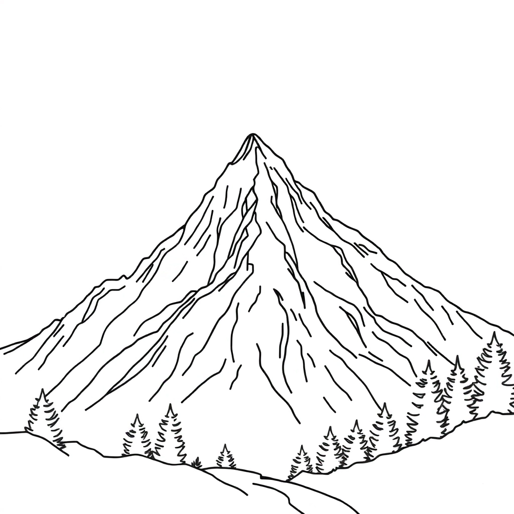 mountain صفحات التلوين