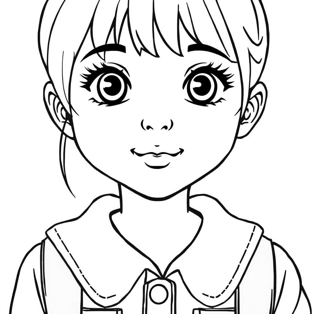 小学生女正面特写no guass صفحات التلوين