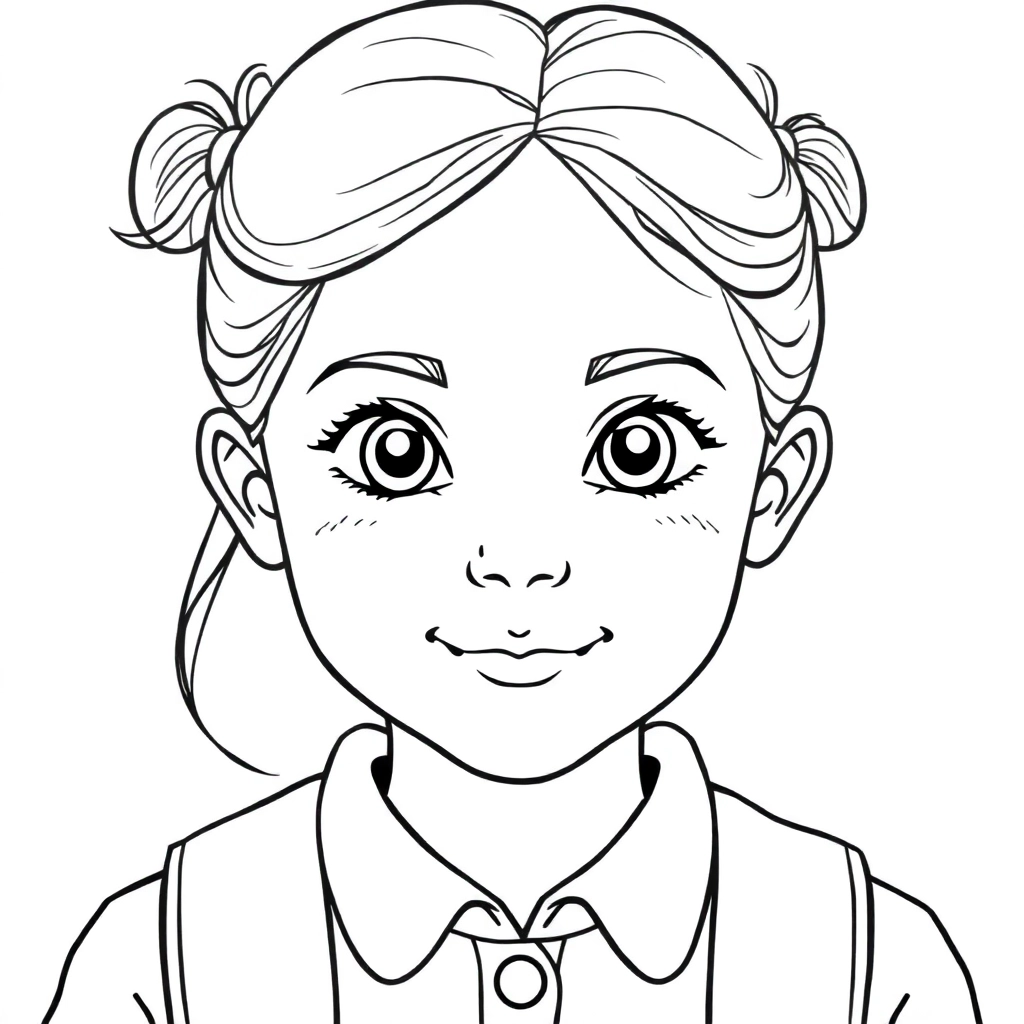 小学生女正面特写 صفحات التلوين