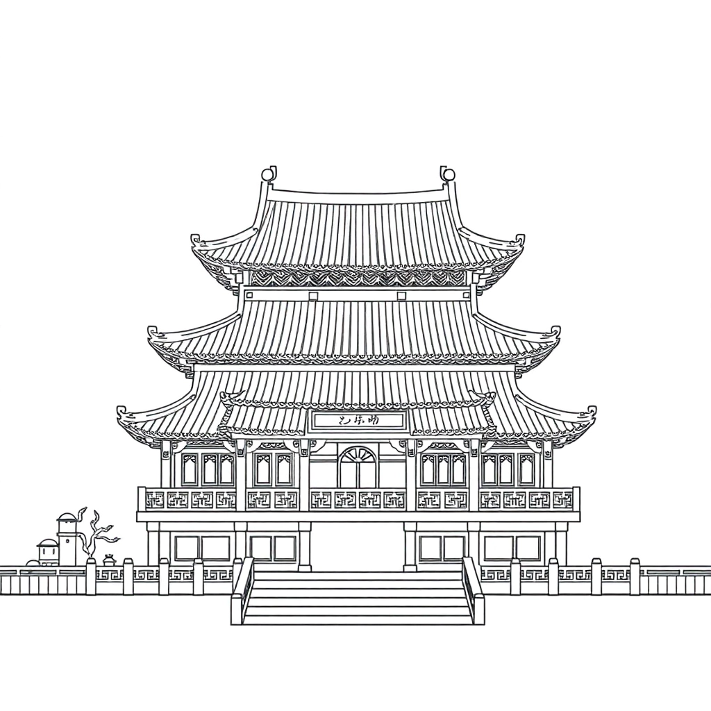 古风建筑 صفحات التلوين