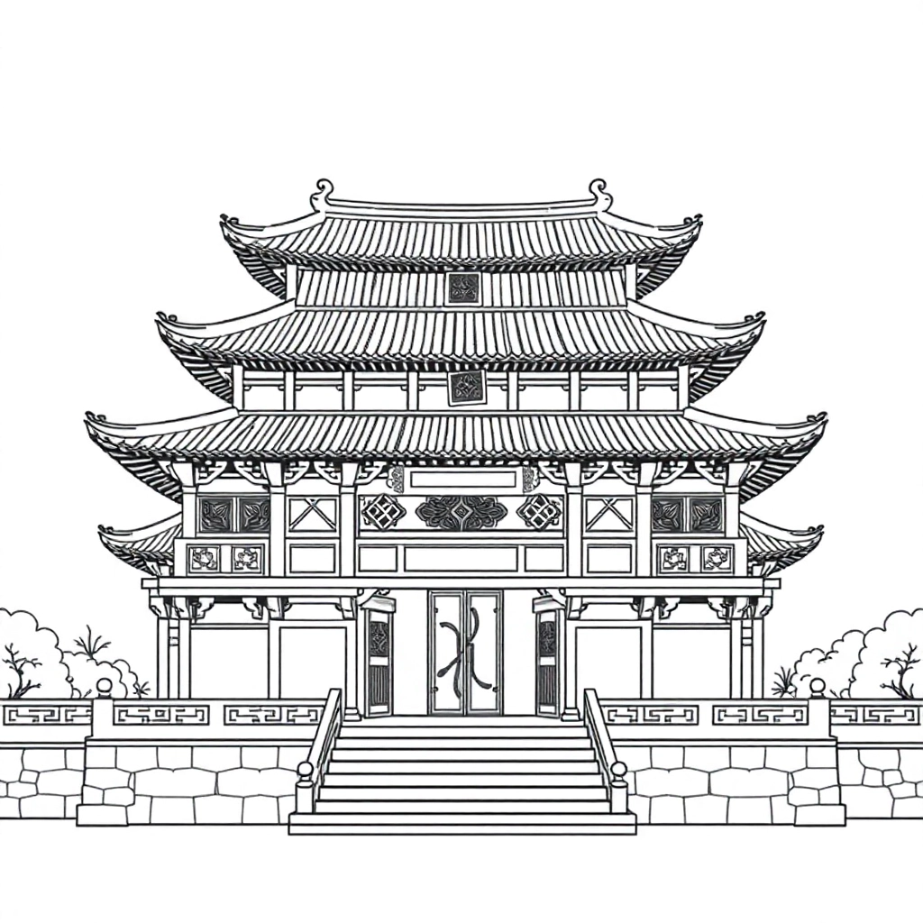 古风建筑 صفحات التلوين