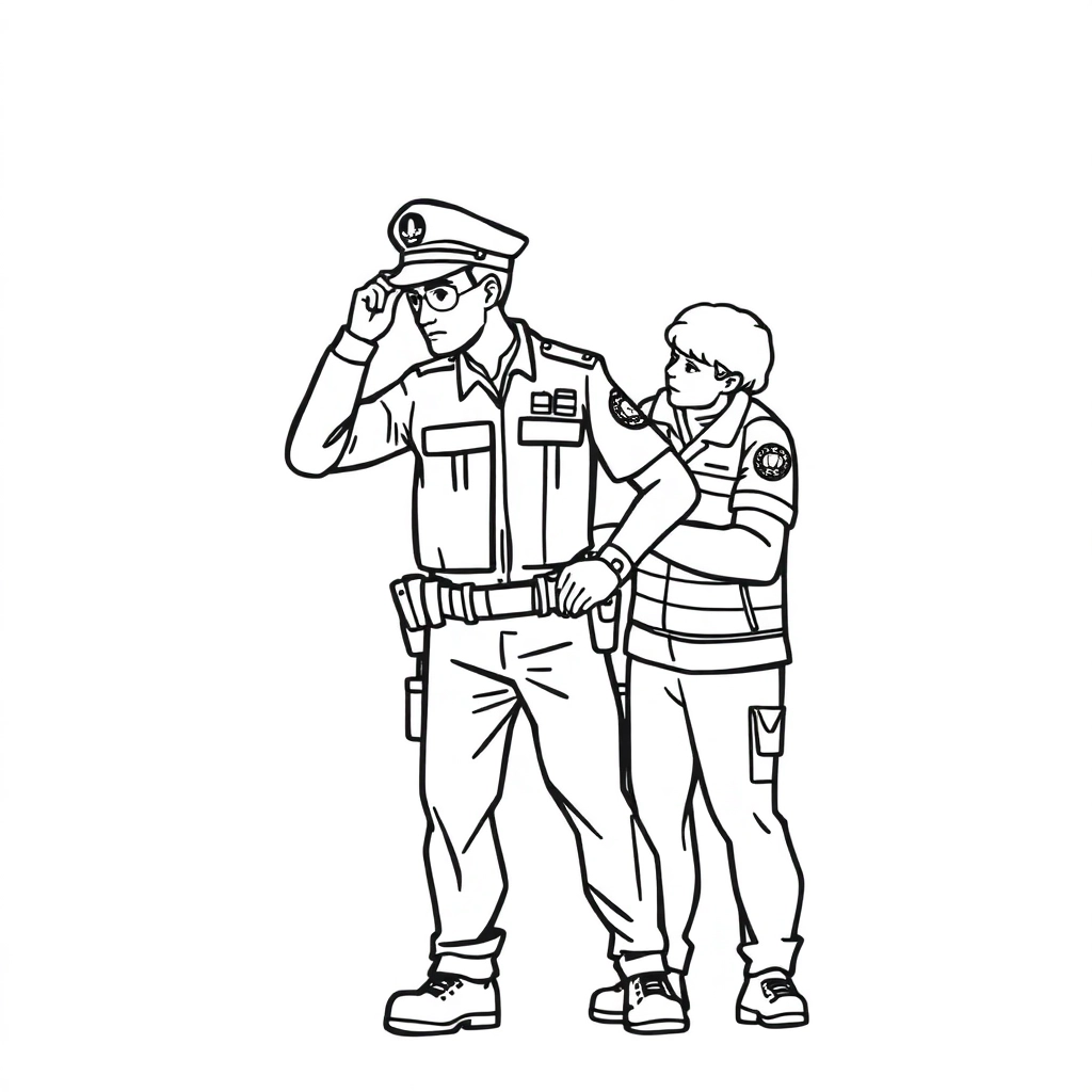 被警察抓 صفحات التلوين