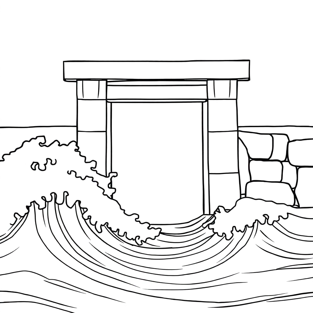 Wave Wind Water Gate Coloring Pages
