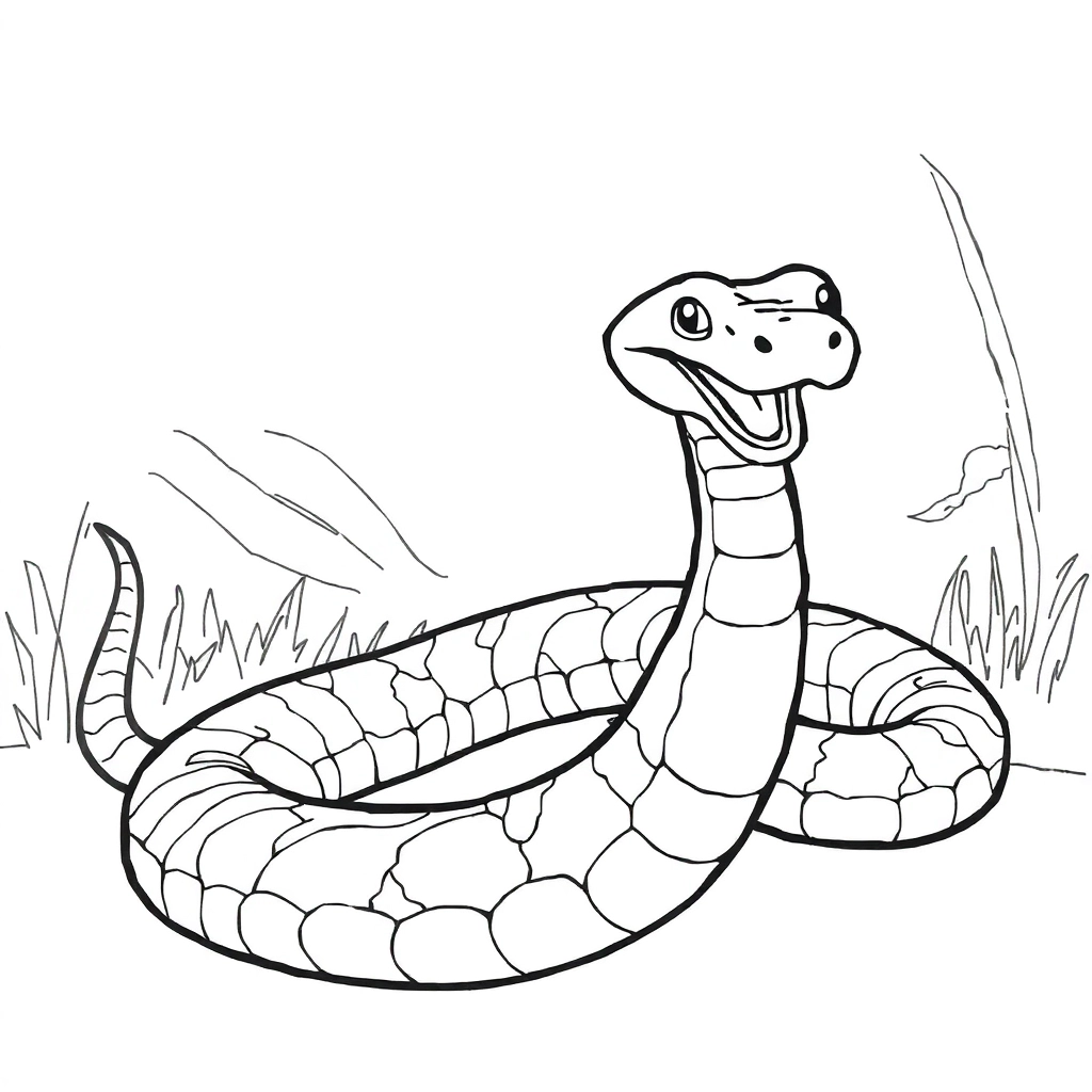 snake cute صفحات التلوين
