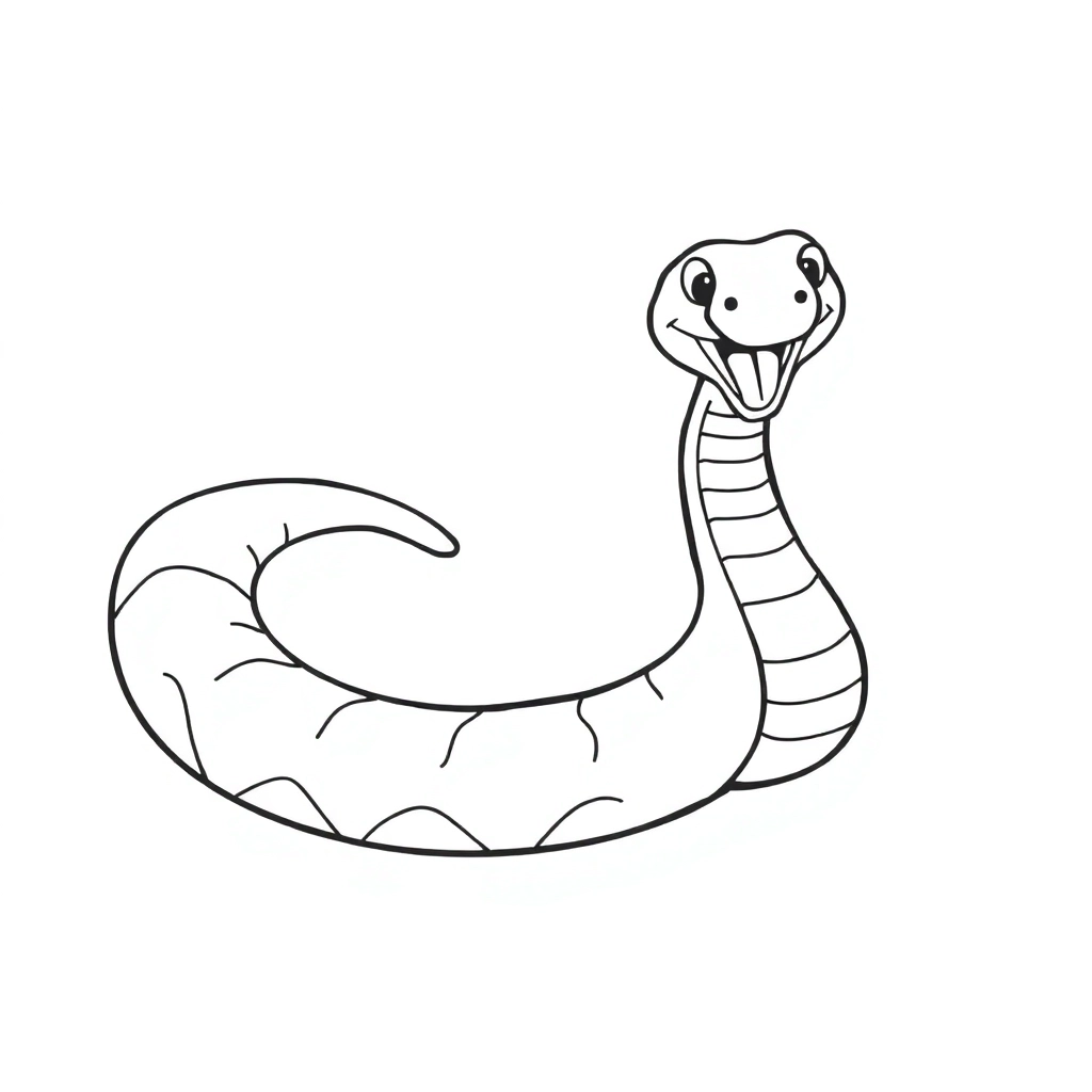 snake cute صفحات التلوين
