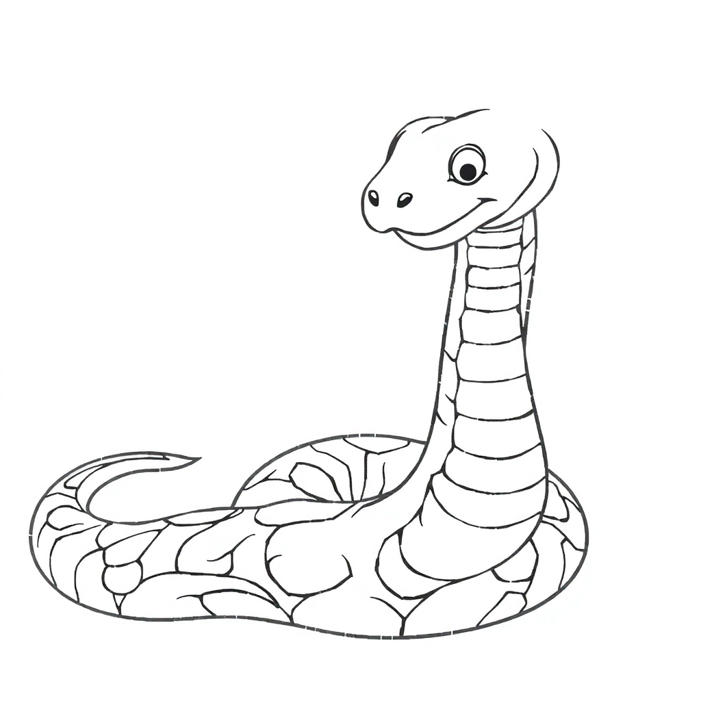 snake cute صفحات التلوين