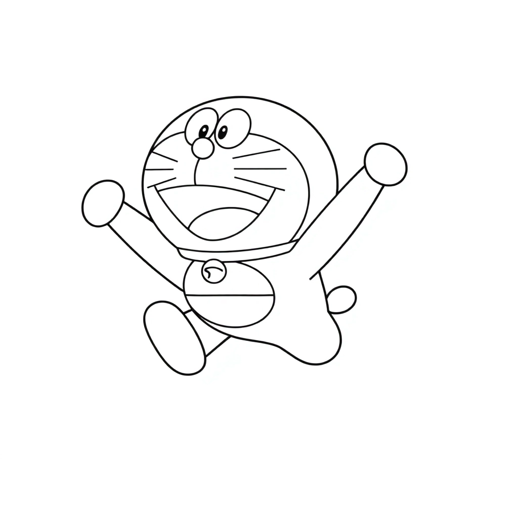 哆啦a梦在天上飞 Coloring Pages