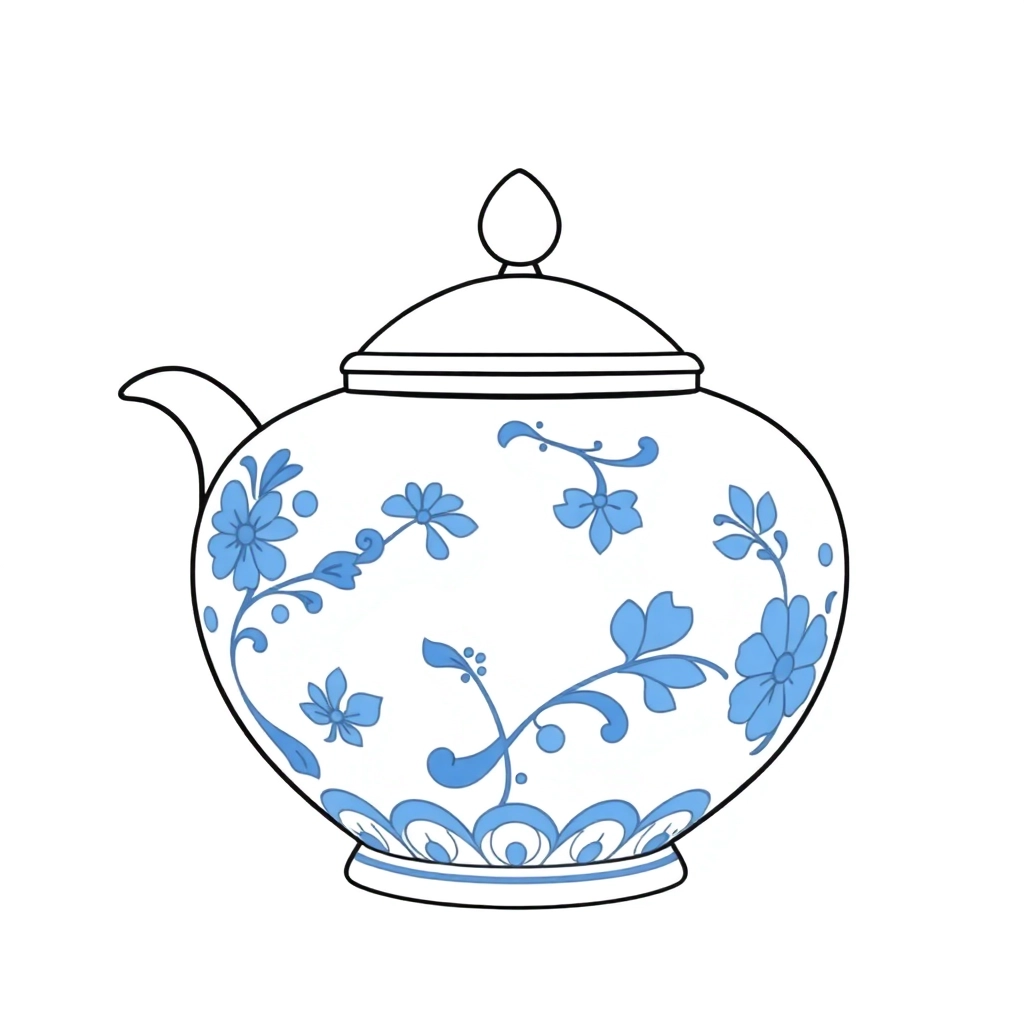 青花瓷 صفحات التلوين
