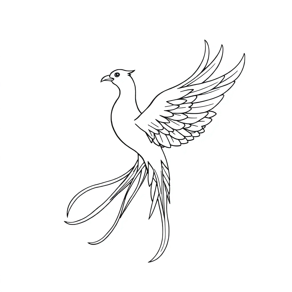 There are two longtailed and downwardflying phoenix wirearts صفحات التلوين