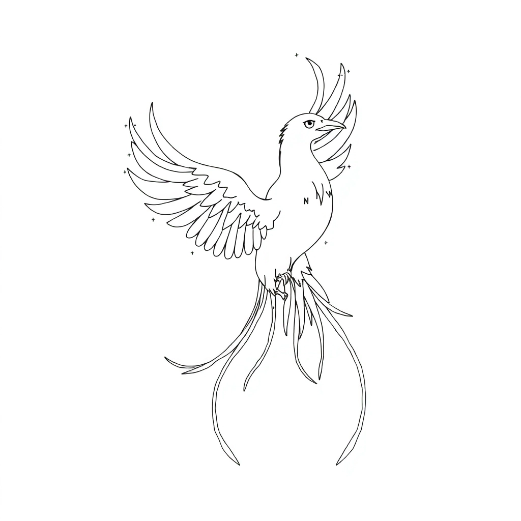 There are longtails and downwardflying phoenix wirearts صفحات التلوين