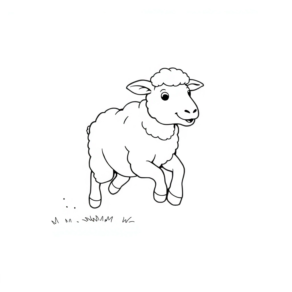 a sheep running صفحات التلوين