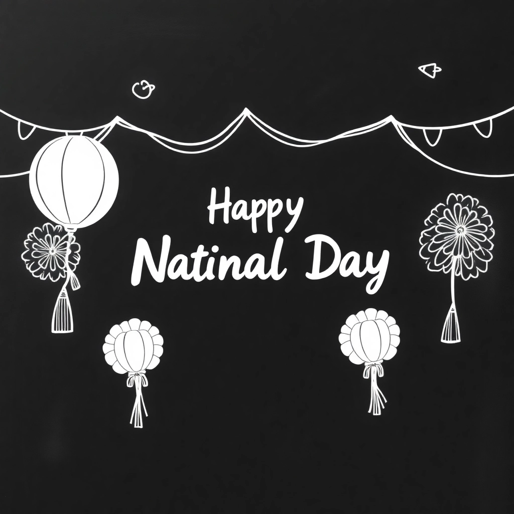 National Day blackboard newspaper Coloring Pages