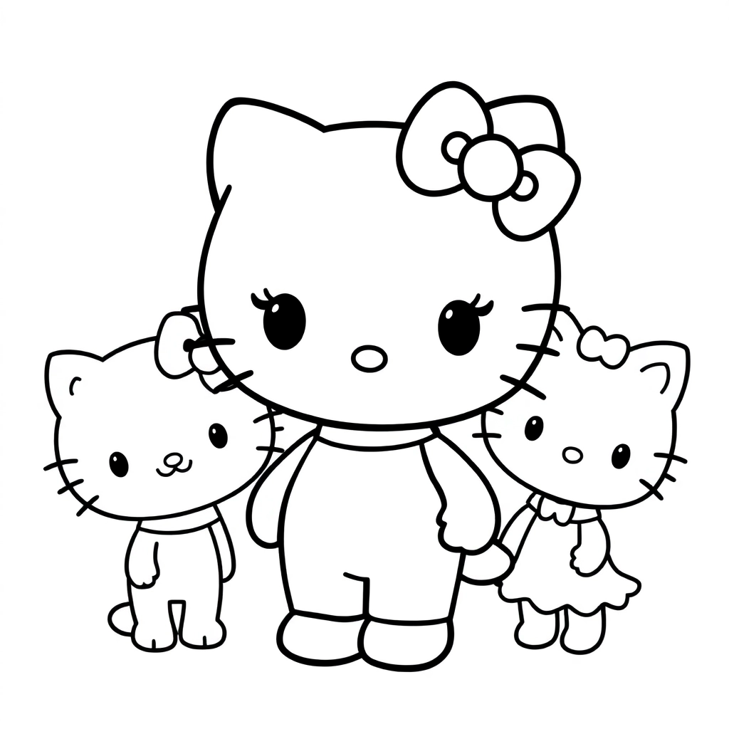  hello kitty and her friends صفحات التلوين