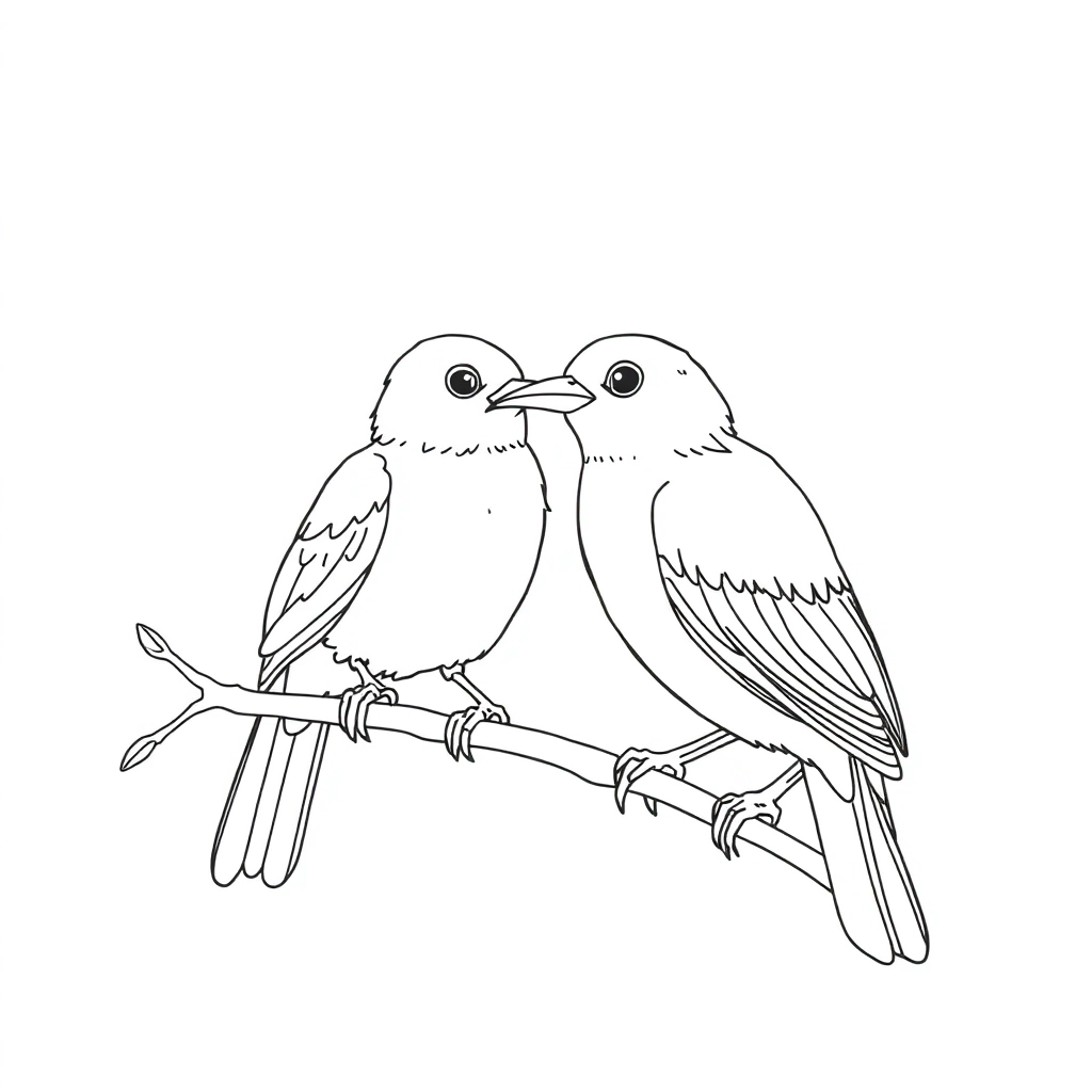 a group of birds Coloring Pages