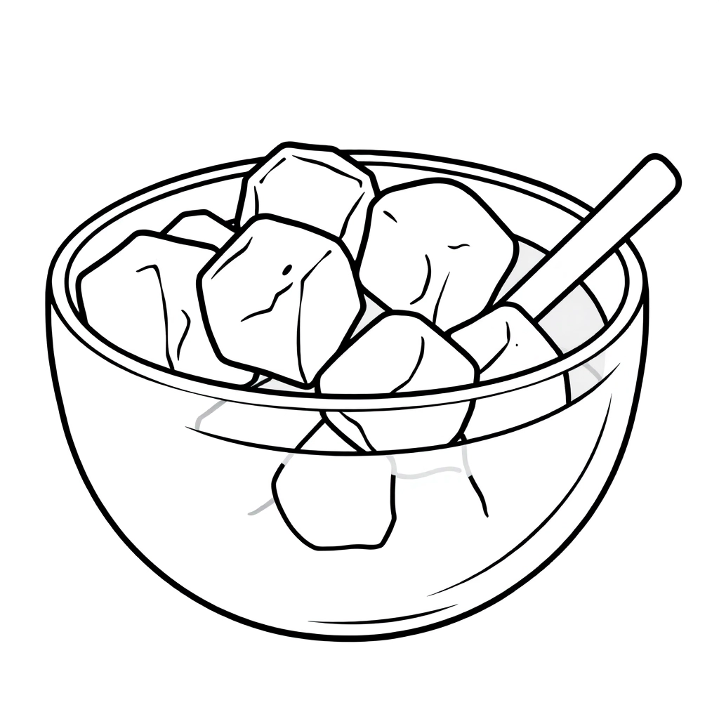 a bowl of ice cube صفحات التلوين