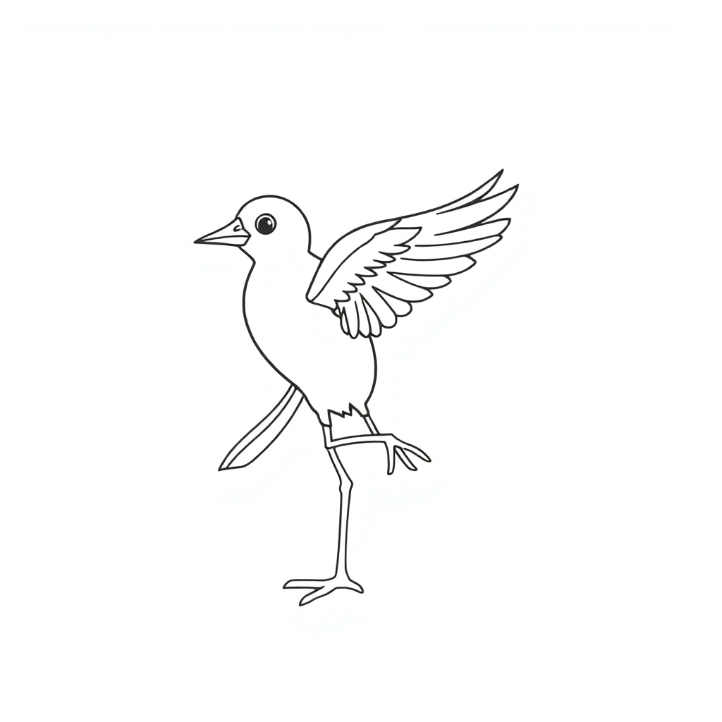 一直在跳舞的小鸟 Coloring Pages