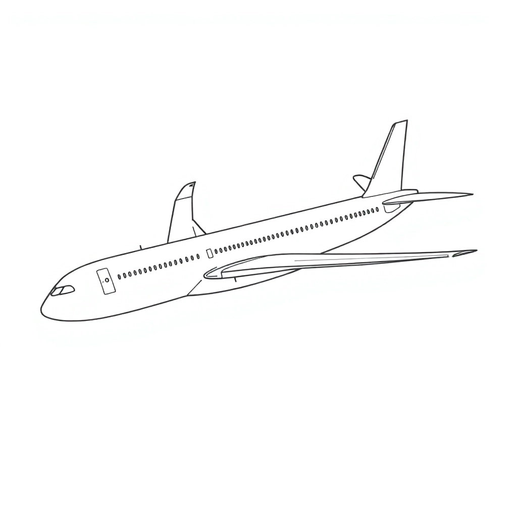 Boeing 7879 airplane  صفحات التلوين