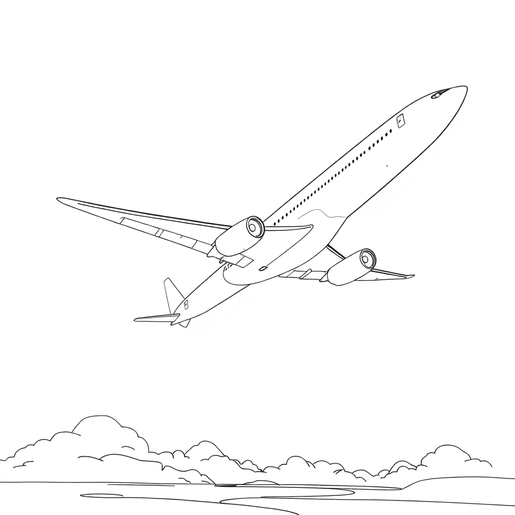 Boeing 7879 airplane صفحات التلوين