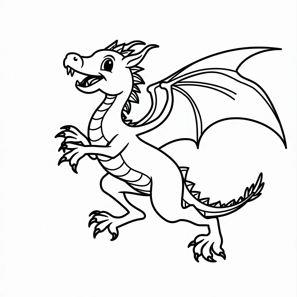 dragon in the air coloring pages