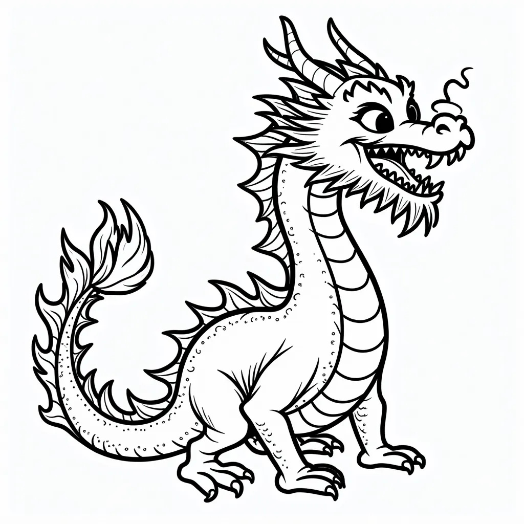 a terrible chinese dragon  coloring pages