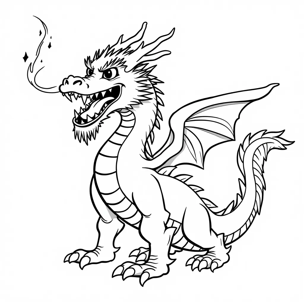 a very terrible chinese dragon  coloring pages