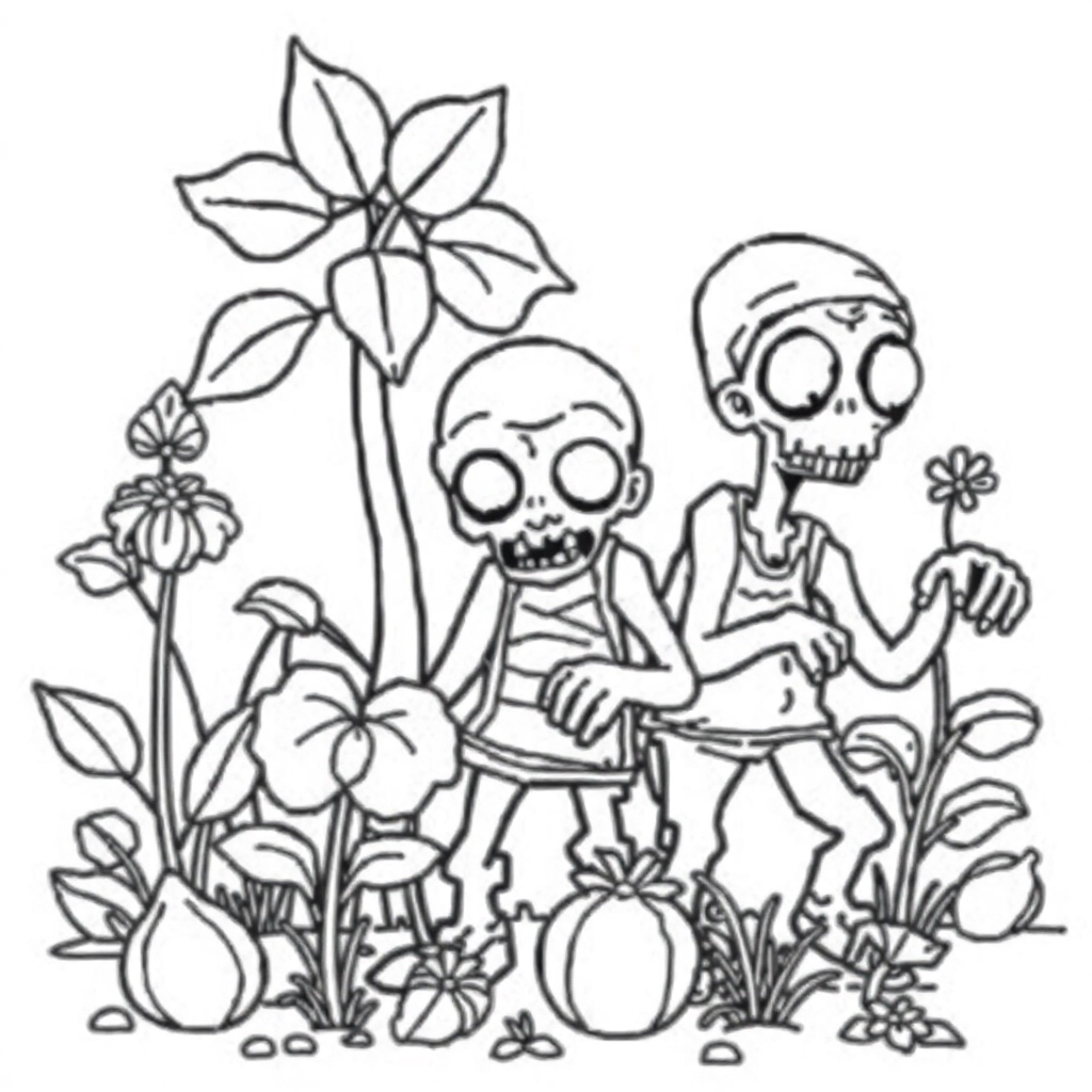 Plants vs Zombies صفحات التلوين