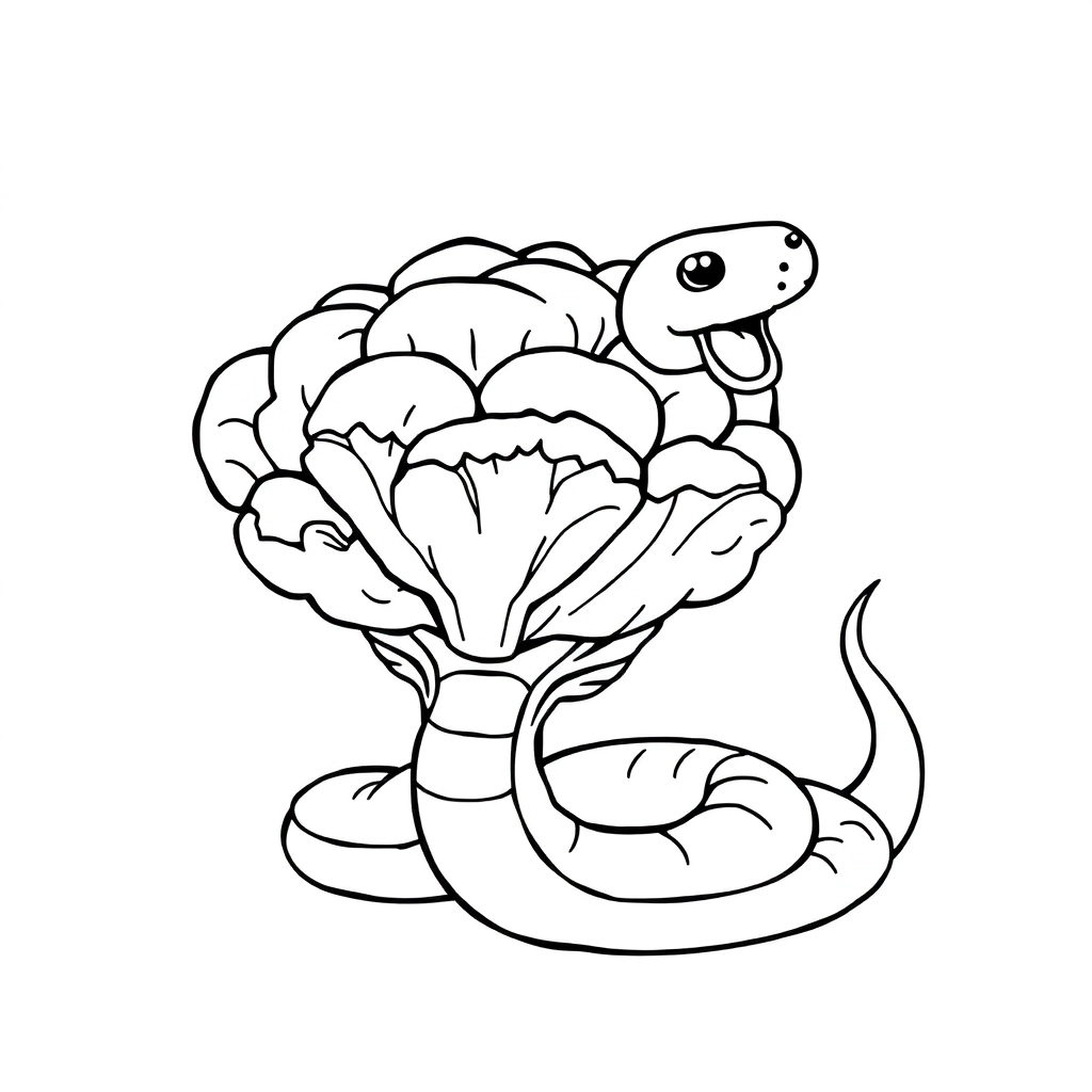 A cauliflower snake صفحات التلوين