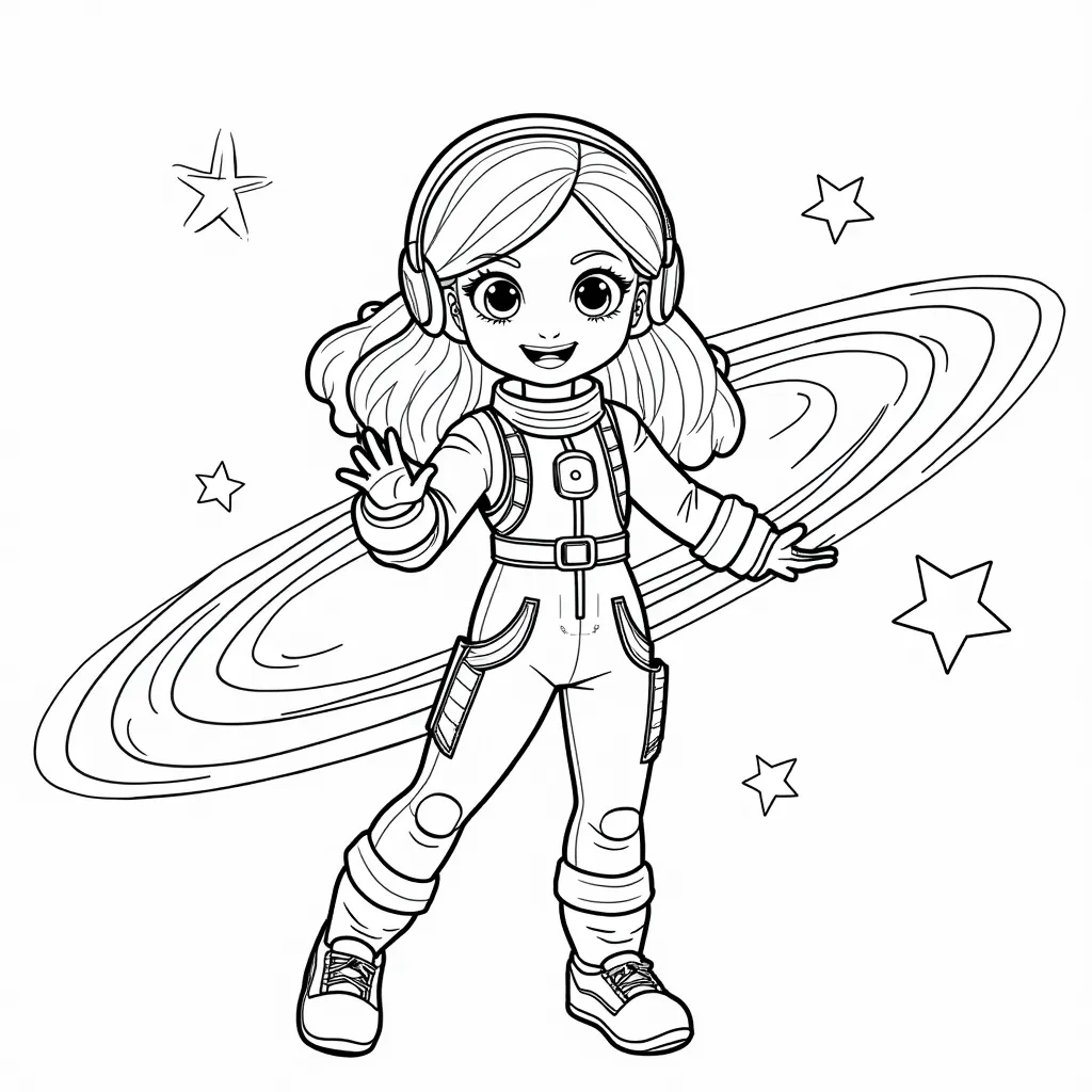 space girl coloring pages