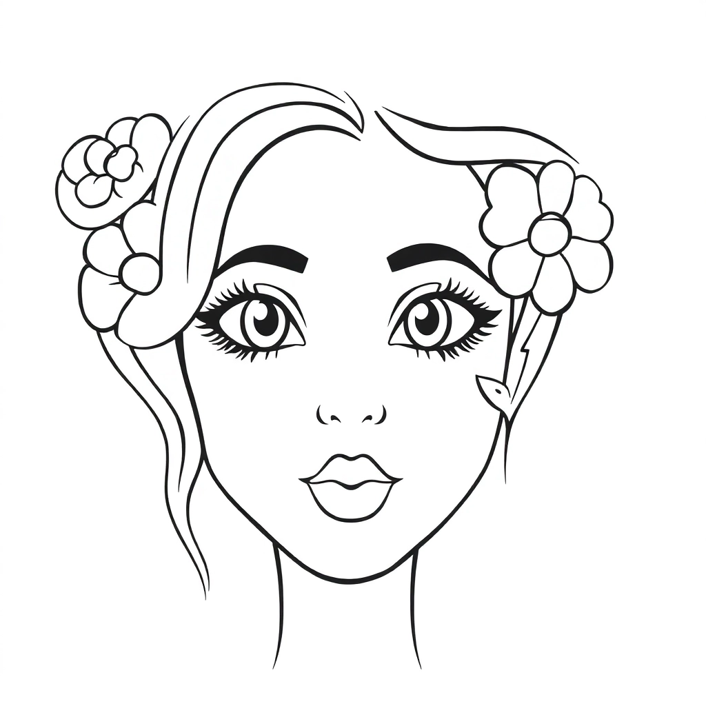 半面妆 Páginas para Colorear