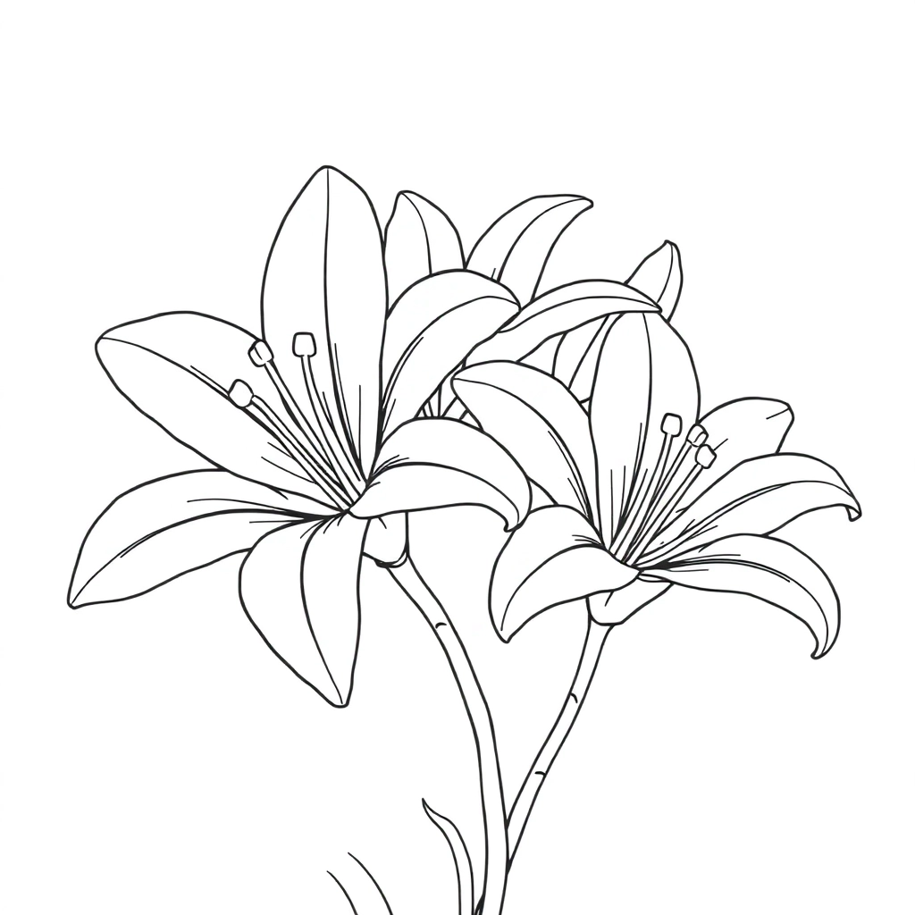 lily flowers صفحات التلوين