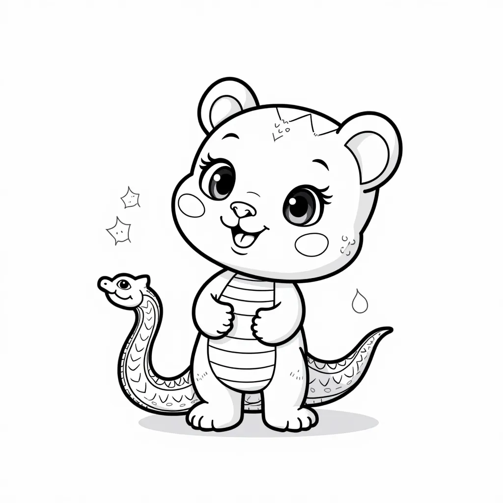 Tencent QQ baby toy for Chinese Snake Year coloring pages