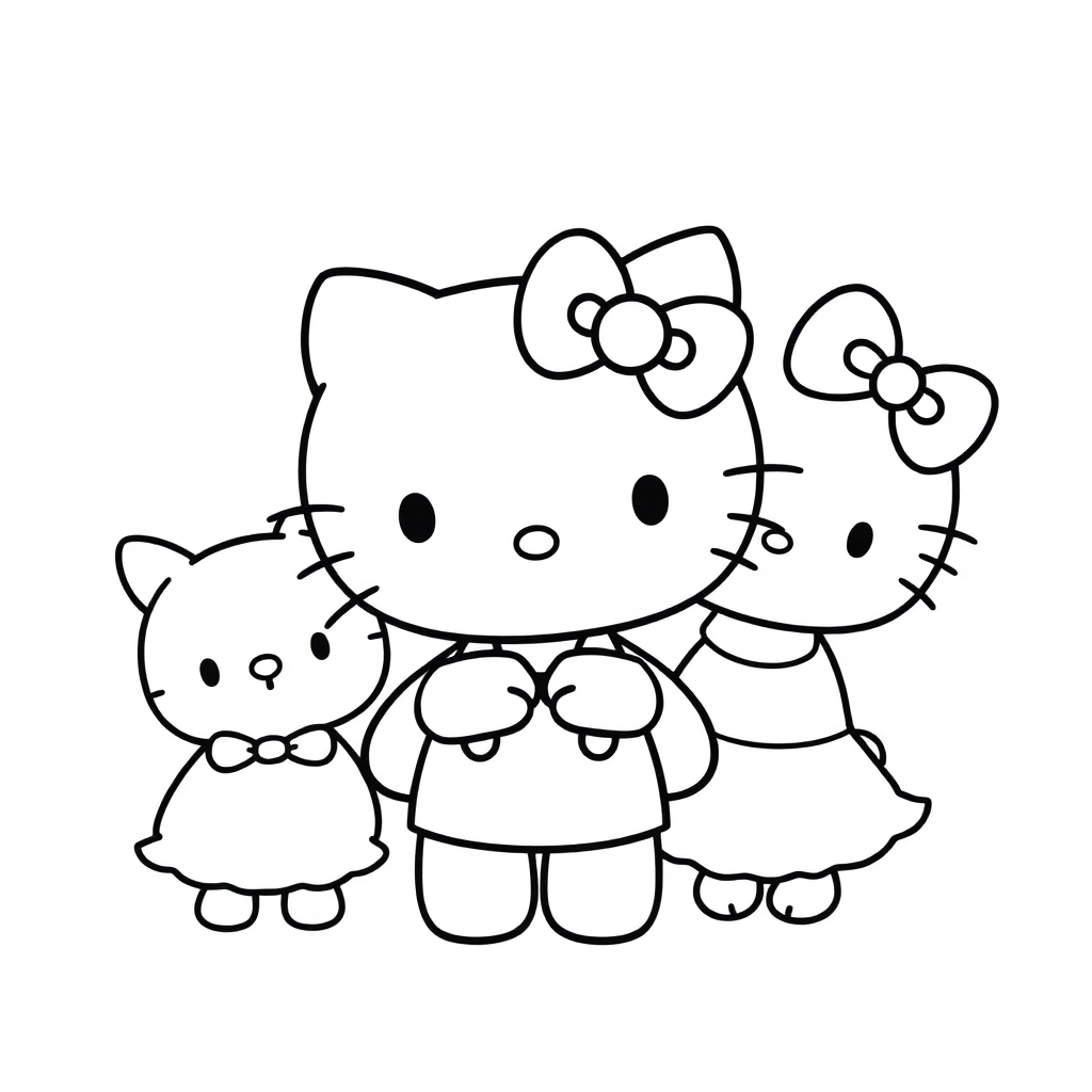  hello kitty and her friends صفحات التلوين