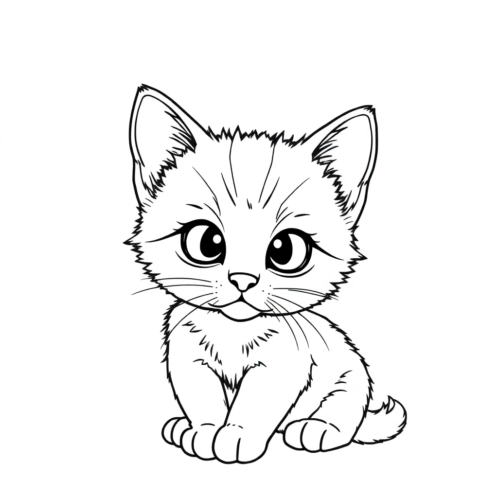 线条小猫 صفحات التلوين