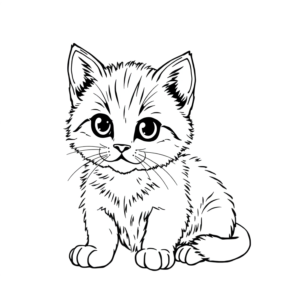 简约线条小猫 صفحات التلوين