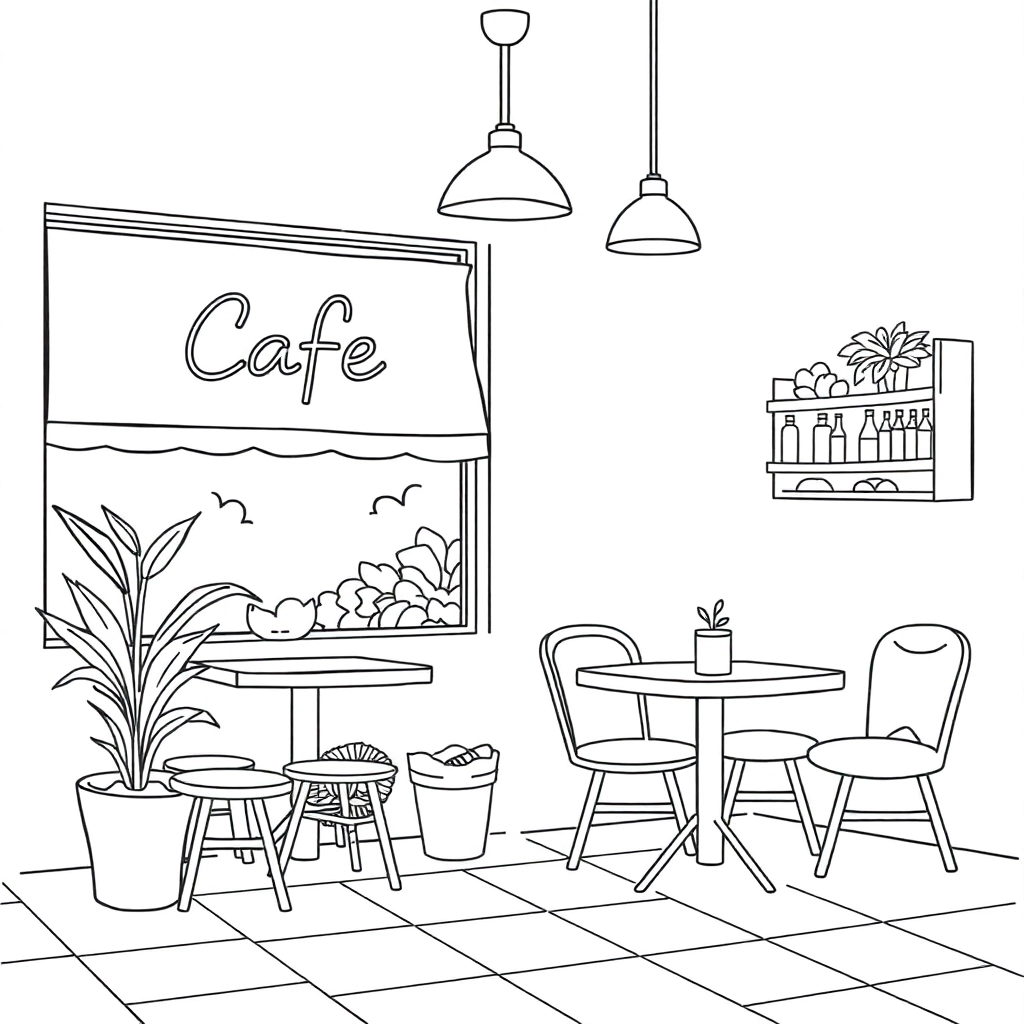 cafe صفحات التلوين